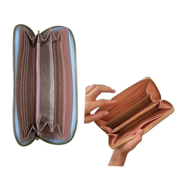 Minnie Mickey Mouse Wristlet Clutch Convertible Long Wallet Disney Theme Blue - Picture 2 of 14